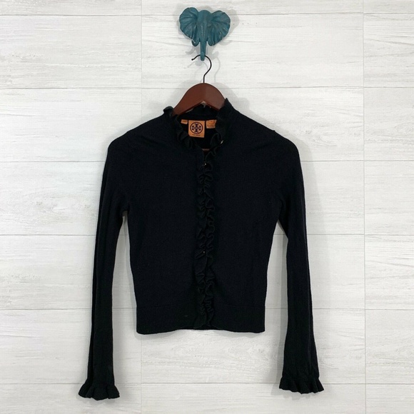 Tory Burch Sweaters - Tory Burch Wool Cashmere Blend Logo Btn Cardigan